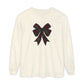 Christmas Bow Comfort Colors Long Sleeve T-Shirt