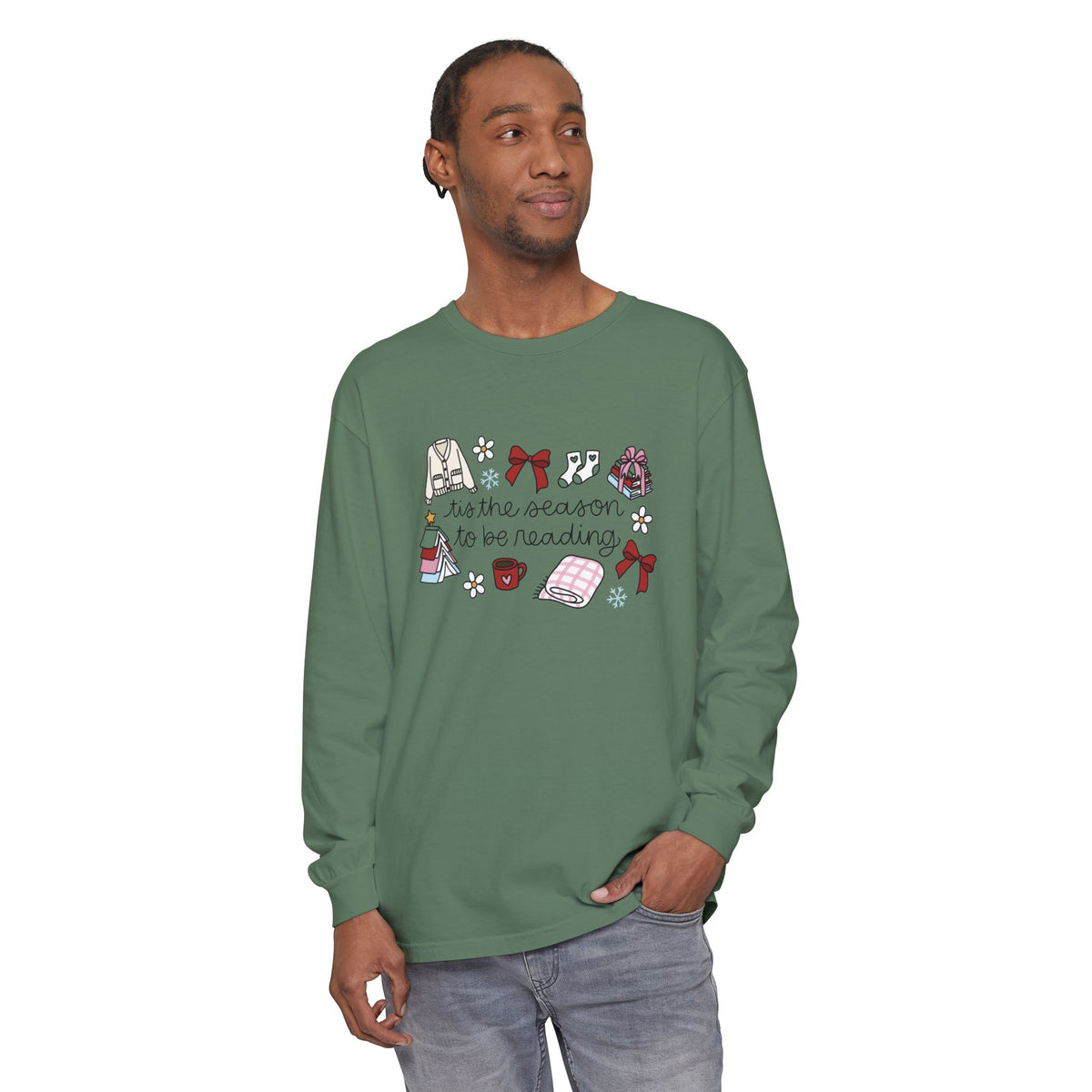 Tis the season to be reading Comfort Colors Long Sleeve T-Shirt