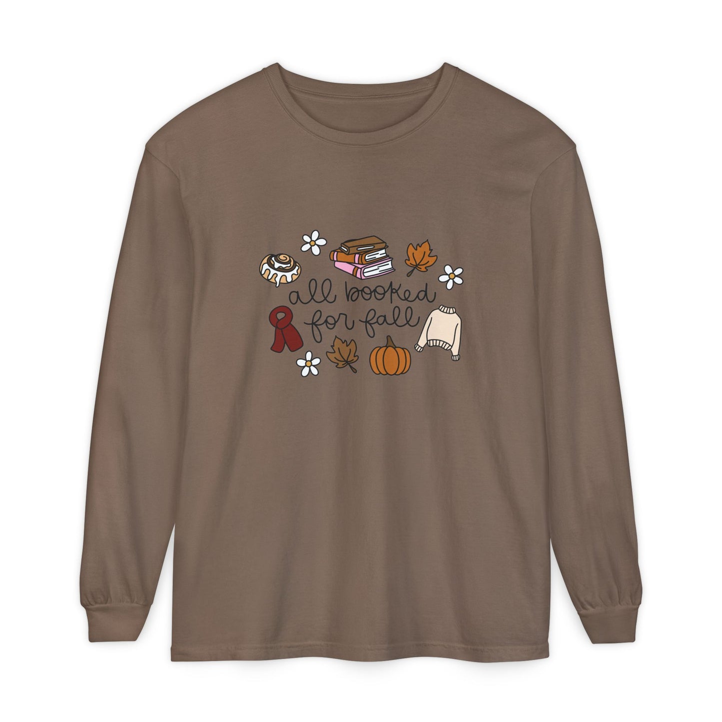 All Booked for Fall Comfort Colors Long Sleeve T-Shirt