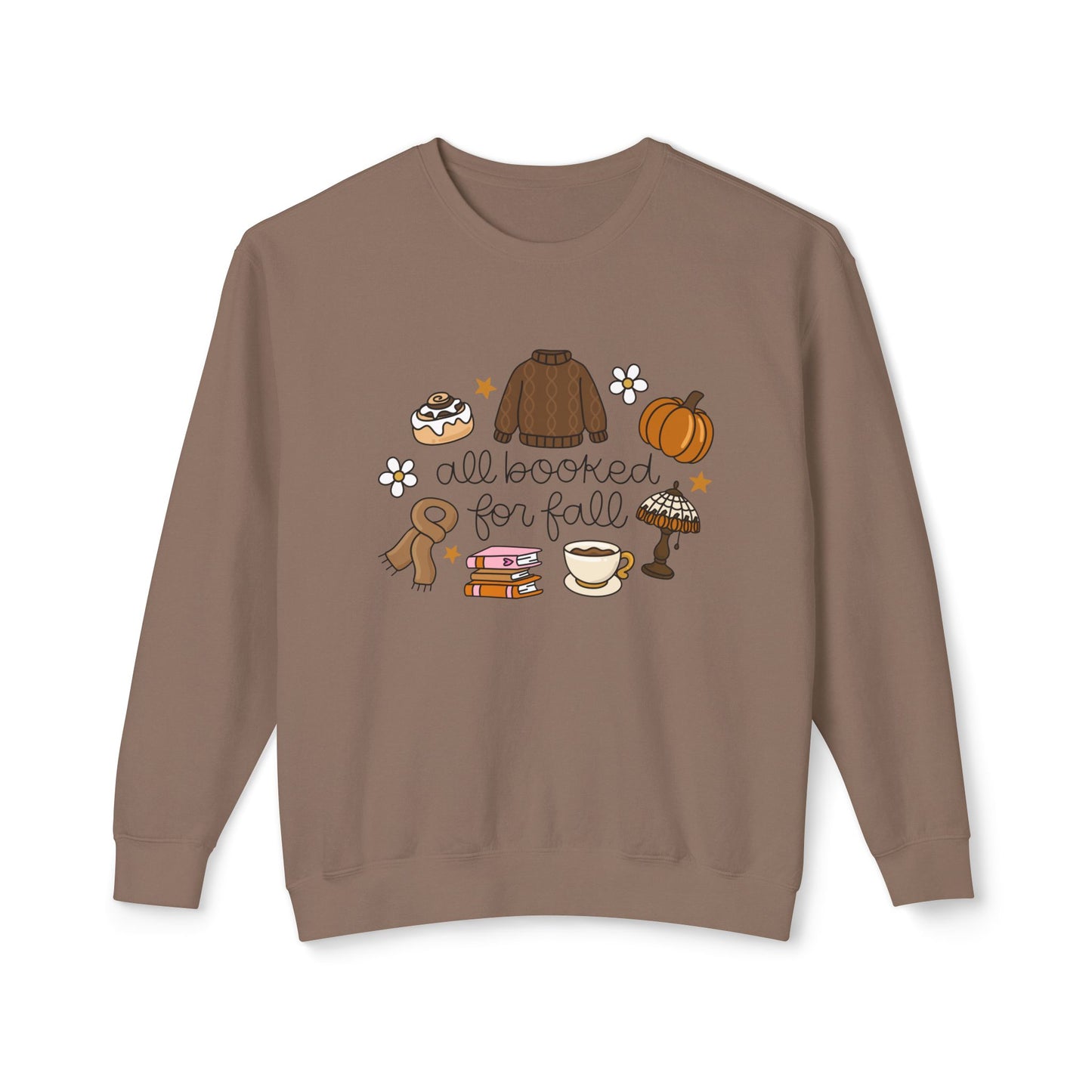 All Booked for Fall Comfort Colors Lightweight Crewneck Sweatshirt