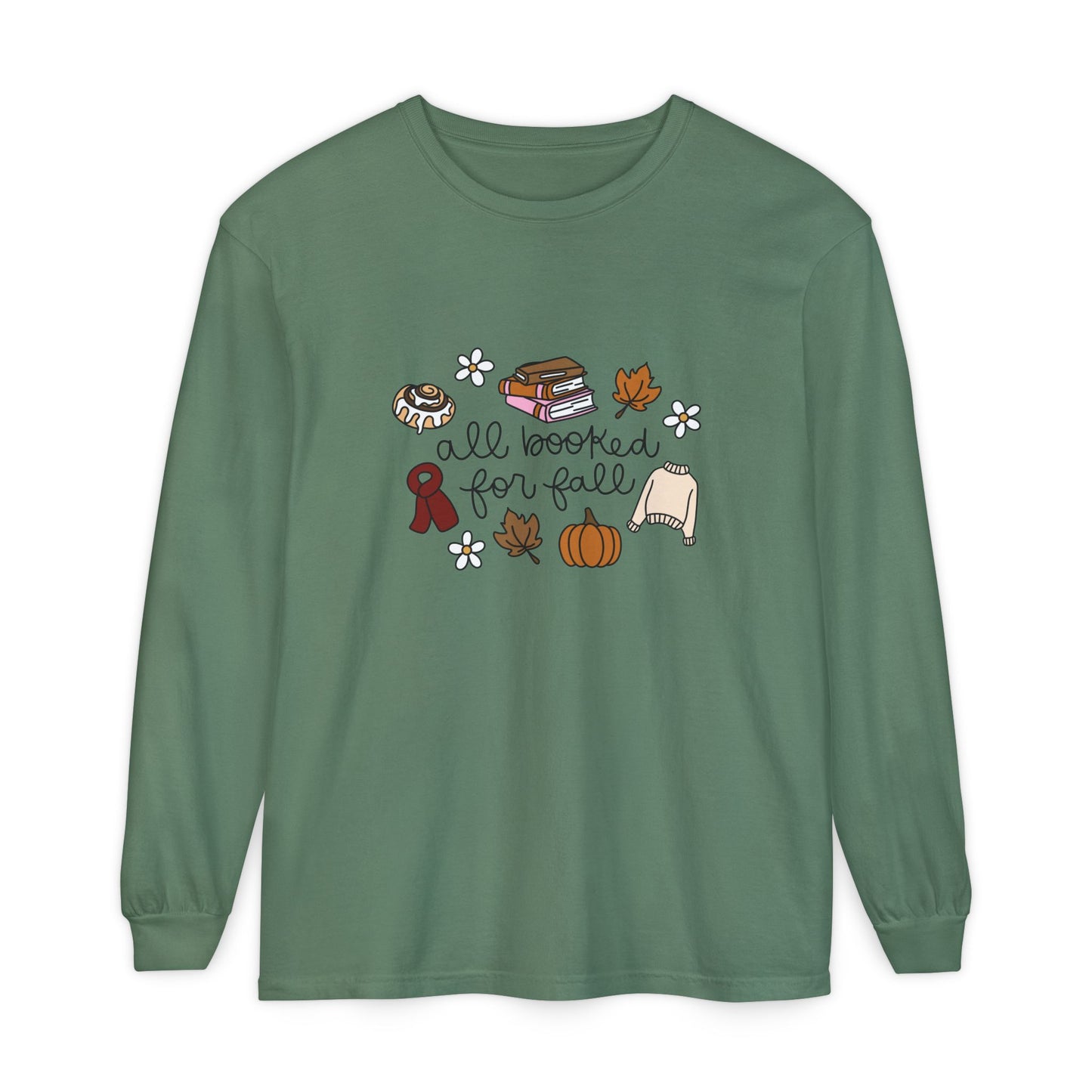 All Booked for Fall Comfort Colors Long Sleeve T-Shirt
