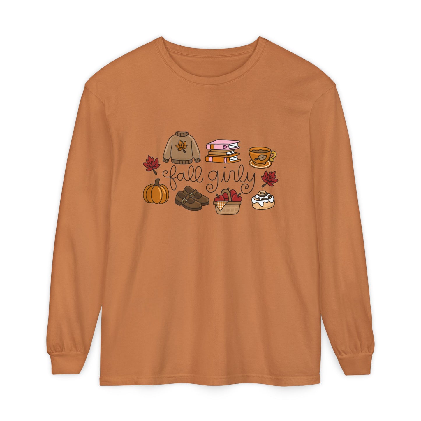 Fall Girly Comfort Colors Long Sleeve T-Shirt