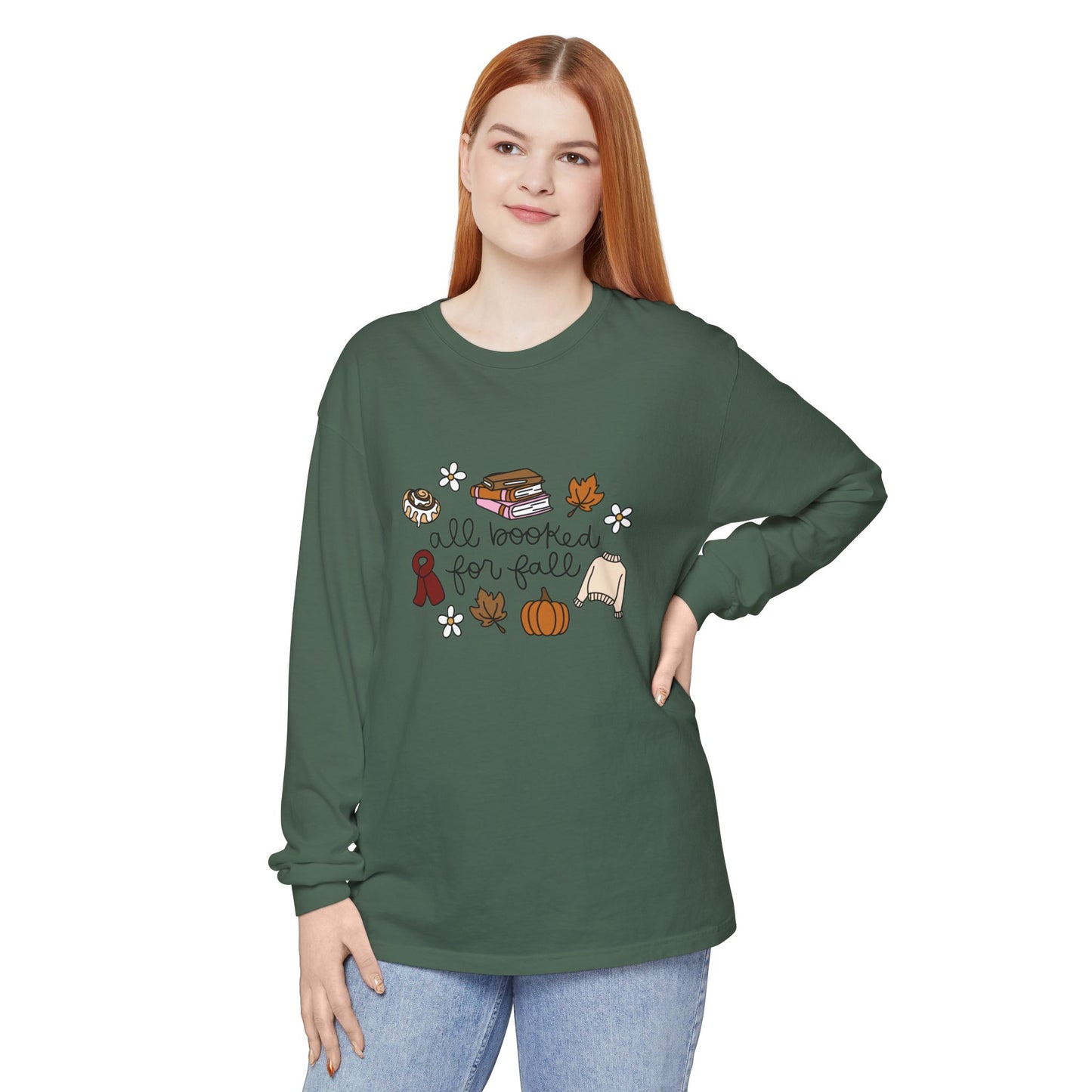 All Booked for Fall Comfort Colors Long Sleeve T-Shirt
