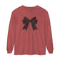 Holiday Bow Comfort Colors Long Sleeve T-Shirt