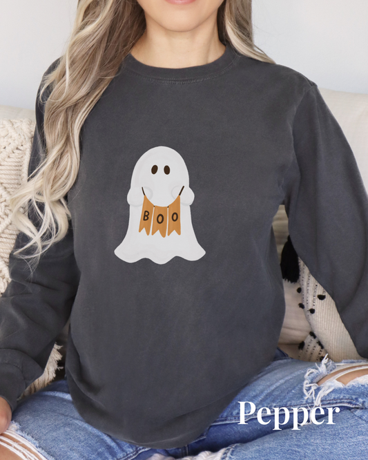 Too Cute to Spook- Comfort Colors Long Sleeve T-Shirt
