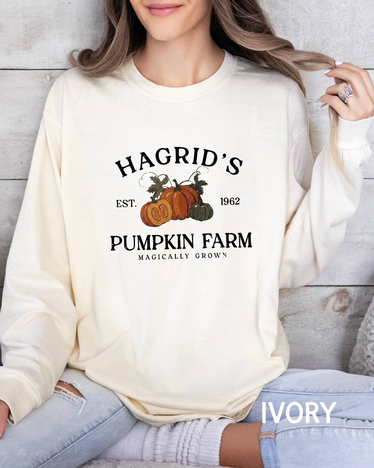 Hagrid's Pumpkin Farm Comfort Colors Long Sleeve T-Shirt