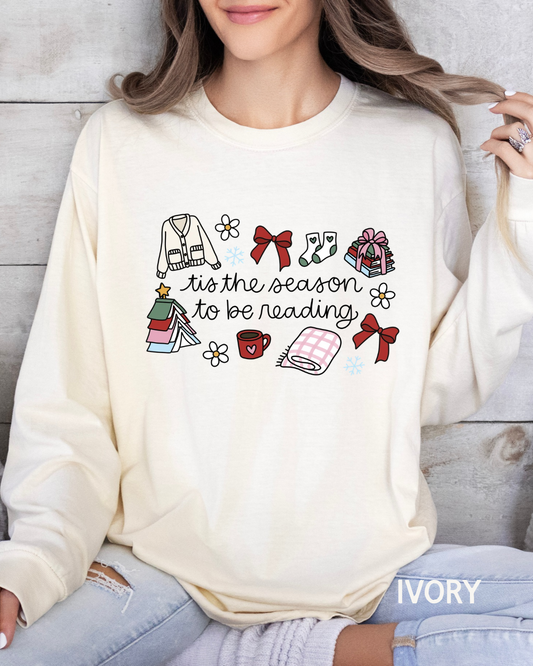 Tis the season to be reading Comfort Colors Long Sleeve T-Shirt
