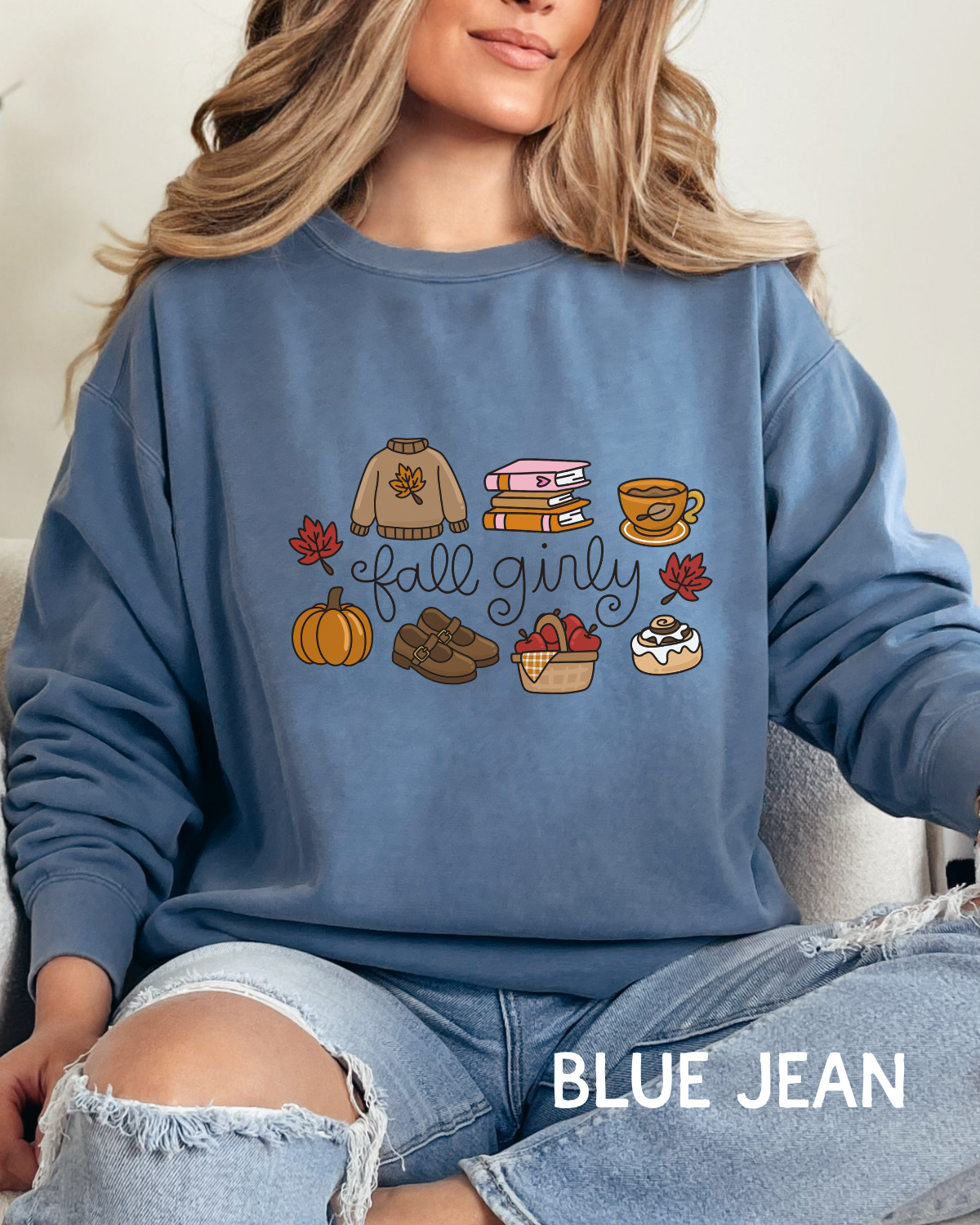 Fall Girly Comfort Colors Long Sleeve T-Shirt