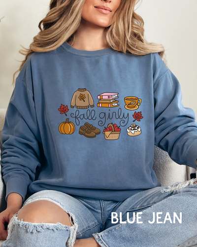 Fall Girly Comfort Colors Long Sleeve T-Shirt