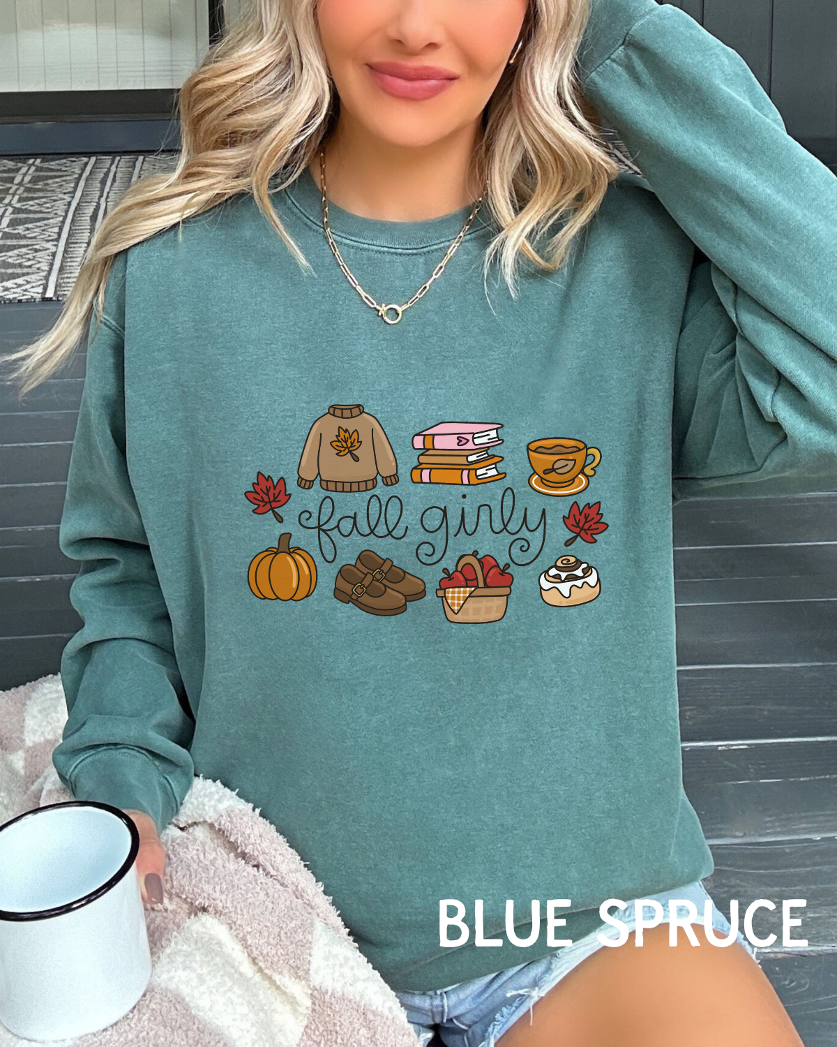 Fall Girly Comfort Colors Long Sleeve T-Shirt