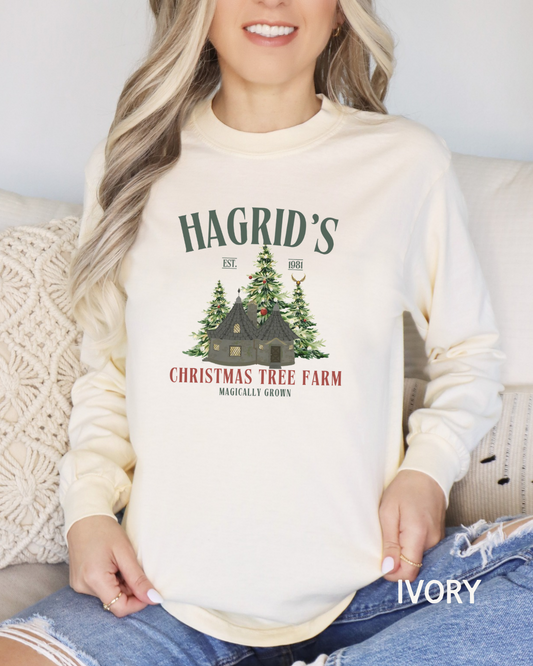 Hagrid's Christmas Tree Farm Comfort Colors Long Sleeve T-Shirt