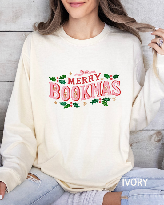 Merry Bookmas Comfort Colors Long Sleeve T-Shirt